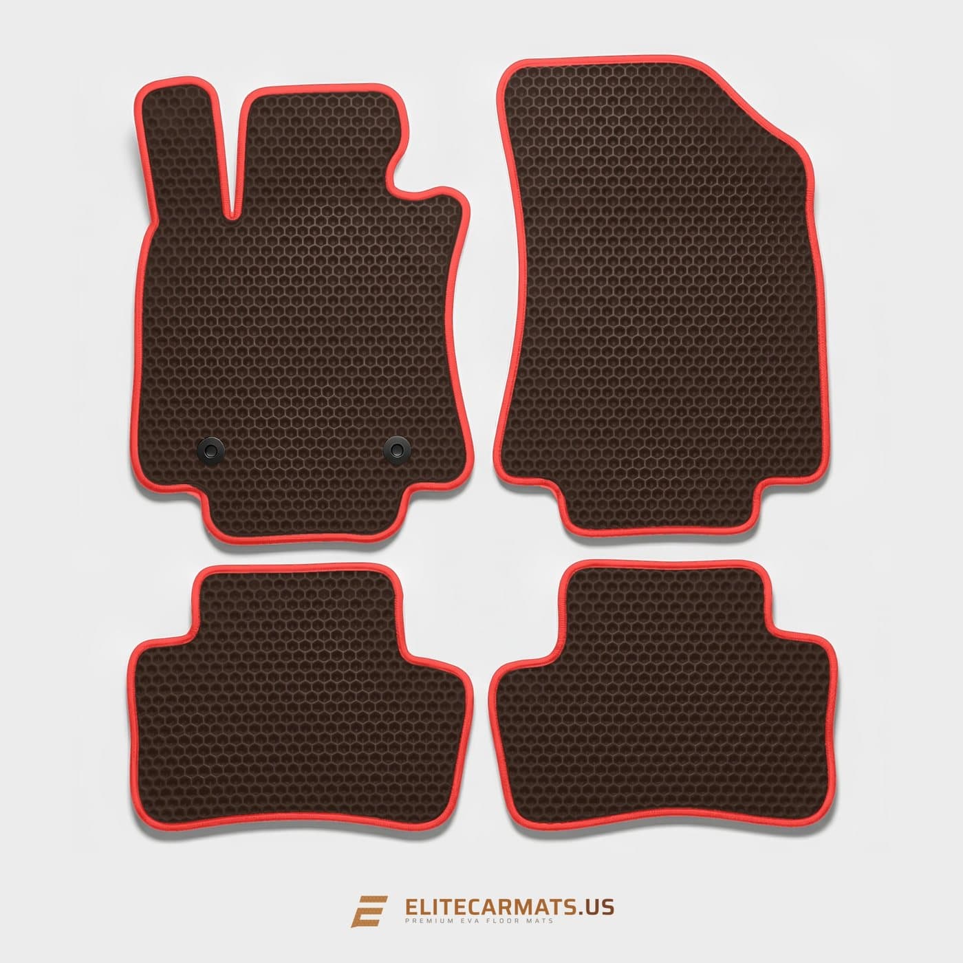 EVA mat set, brown with red edge binding