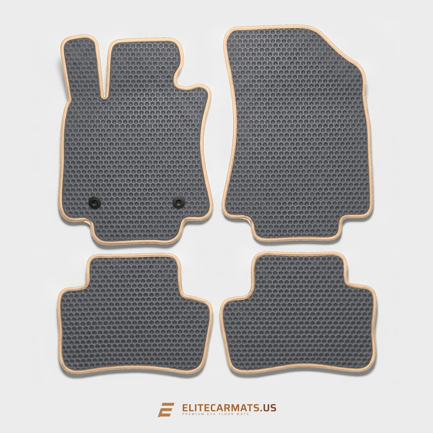 EVA mat set, gray with beige edge binding