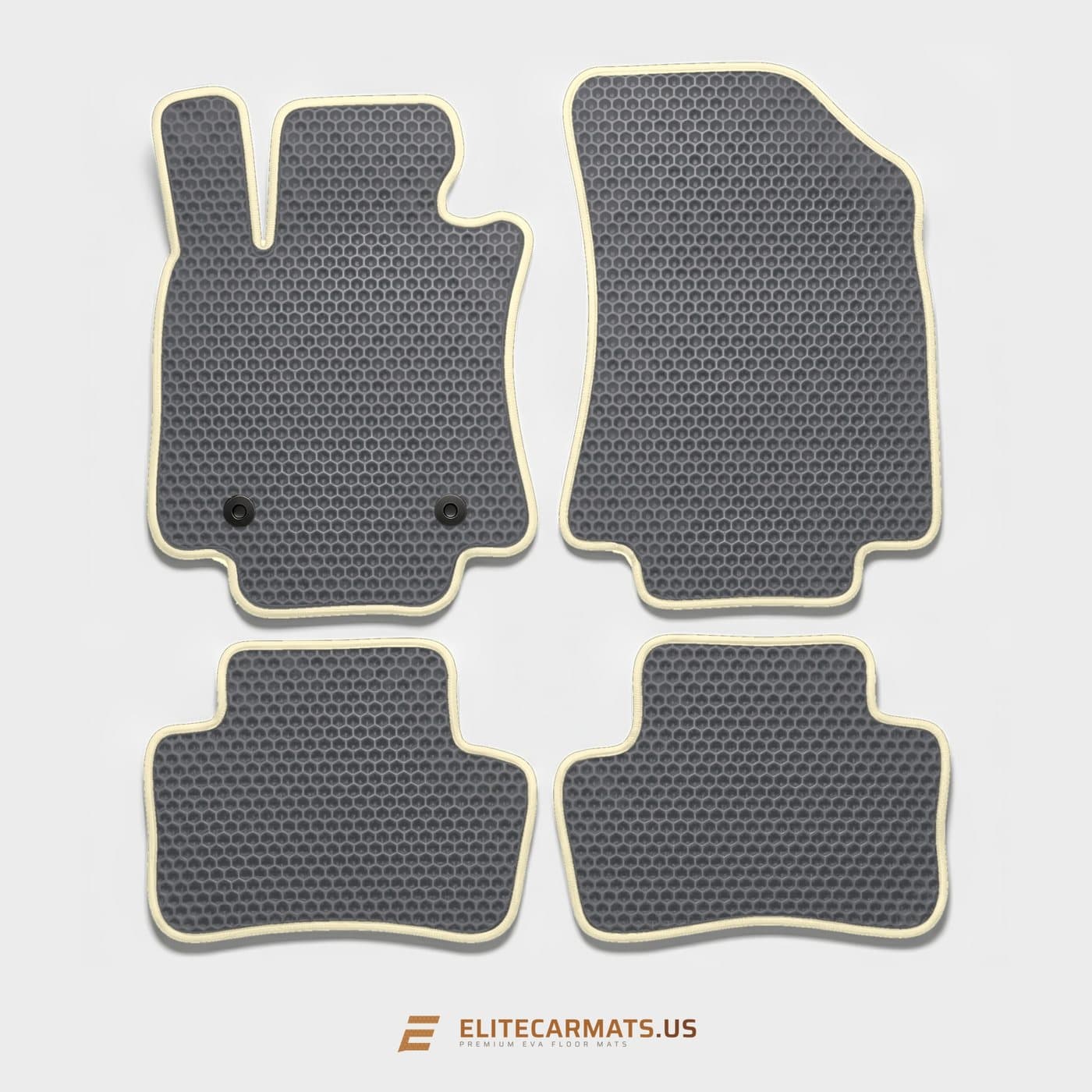 EVA mat set, gray with ivory edge binding