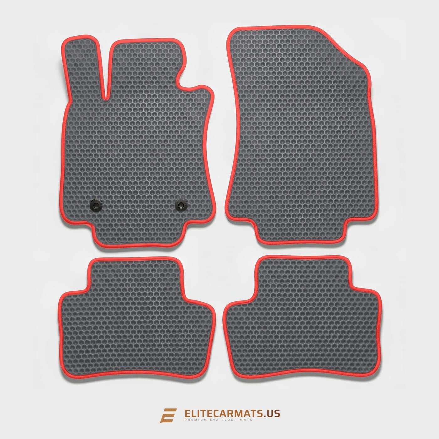 EVA mat set, gray with red edge binding