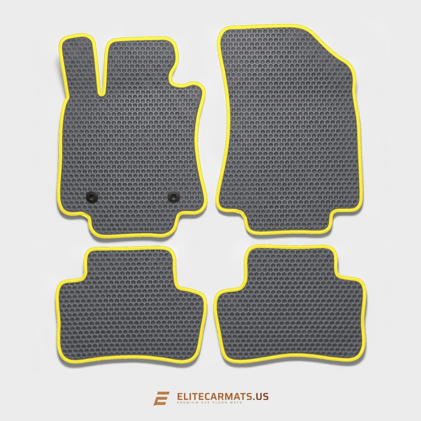 EVA mat set, gray with yellow edge binding